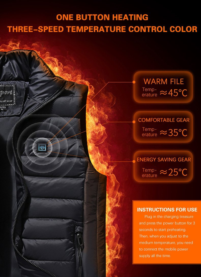 (Last day promotion-50% OFF)Unisex Warming Heated Vest