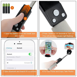 360 Rotating Bluetooth RC Selfie Stick