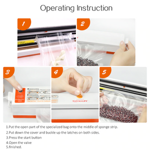 220V/110V Food Vacuum Sealer Including (15Pcs) Bags