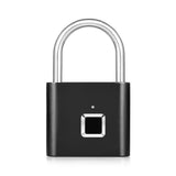 Golden security keyless USB rechargeable door lock fingerprint smart padlock quick unlock Zinc alloy metal self developing chip