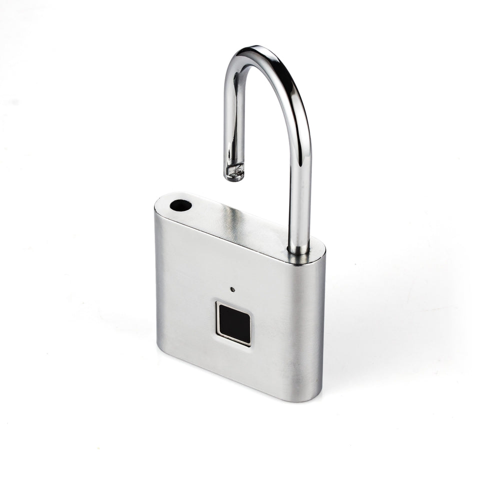 Golden security keyless USB rechargeable door lock fingerprint smart padlock quick unlock Zinc alloy metal self developing chip