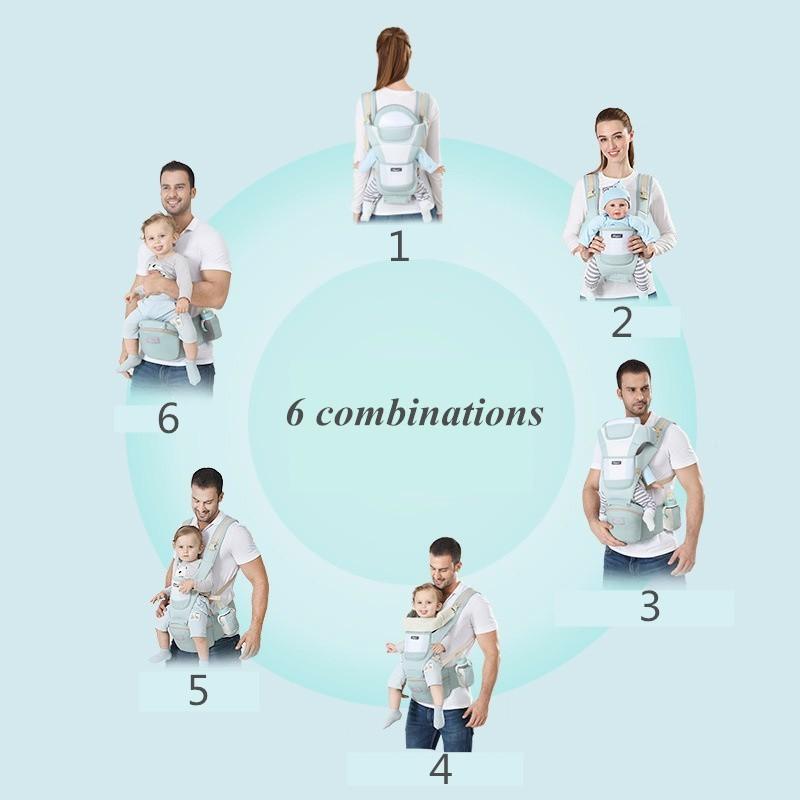 Baby Carrier Infant Kids Backpack Hipseat Sling Front Facing Kangaroo Baby Wrap for Baby Up to 36 months